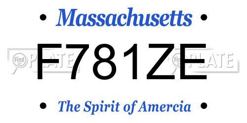 F781ZE Massachusetts License Plate