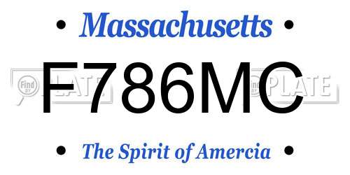 F786MC Massachusetts License Plate