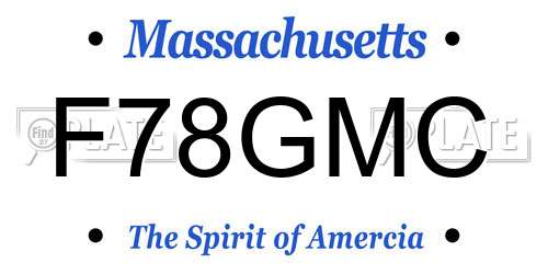 F78GMC Massachusetts License Plate