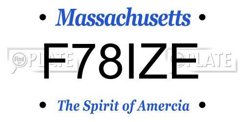 F78IZE Massachusetts License Plate