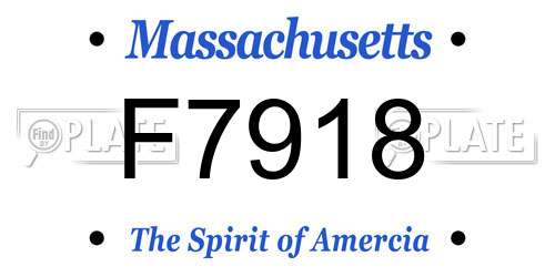 F7918 Massachusetts License Plate