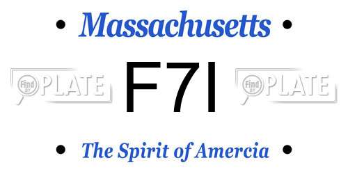 F7I Massachusetts License Plate