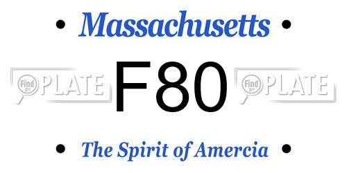 F80 Massachusetts License Plate