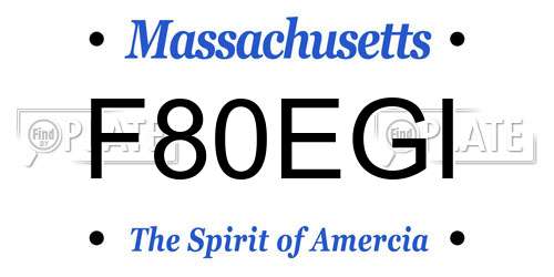 F80EGI Massachusetts License Plate