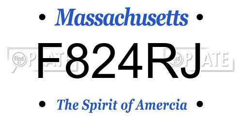 F824RJ Massachusetts License Plate