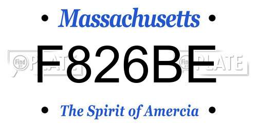 F826BE Massachusetts License Plate