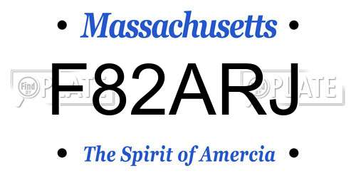 F82ARJ Massachusetts License Plate
