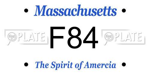 F84 Massachusetts License Plate