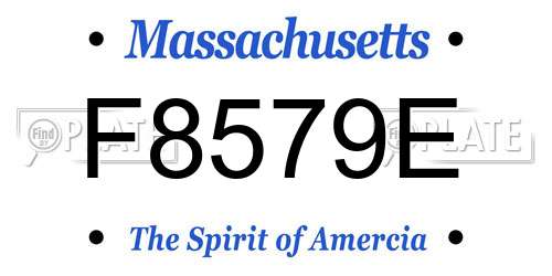 F8579E Massachusetts License Plate