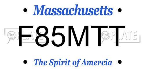 F85MTT Massachusetts License Plate