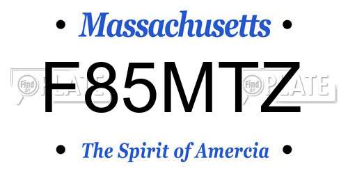 F85MTZ Massachusetts License Plate