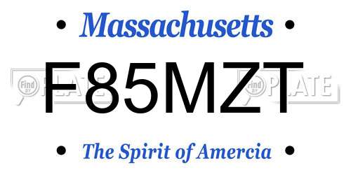 F85MZT Massachusetts License Plate