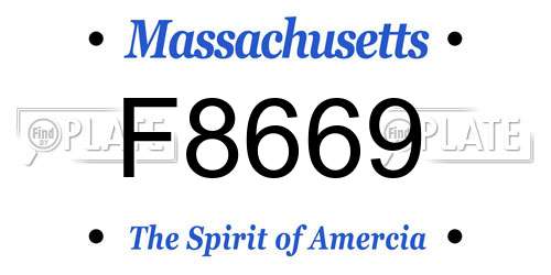 F8669 Massachusetts License Plate