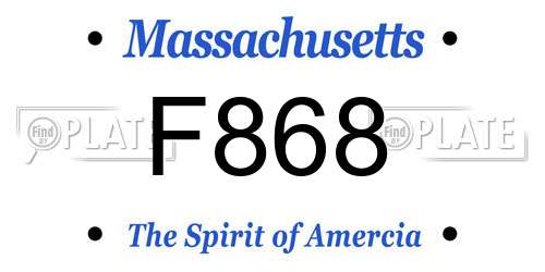F868 Massachusetts License Plate