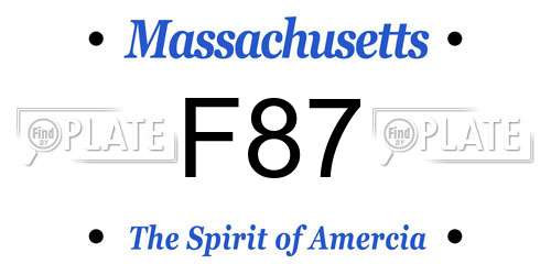 F87 Massachusetts License Plate