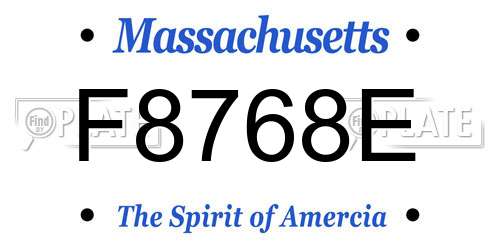 F8768E Massachusetts License Plate