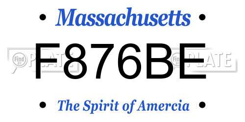 F876BE Massachusetts License Plate