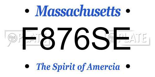 F876SE Massachusetts License Plate
