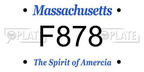 F878 Massachusetts License Plate