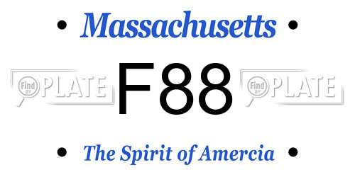 F88 Massachusetts License Plate