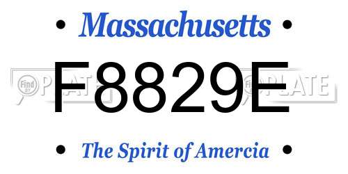 F8829E Massachusetts License Plate