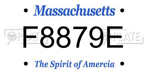 F8879E Massachusetts License Plate