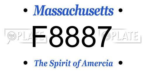 F8887 Massachusetts License Plate