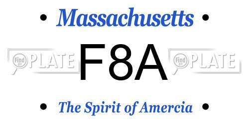 F8A Massachusetts License Plate
