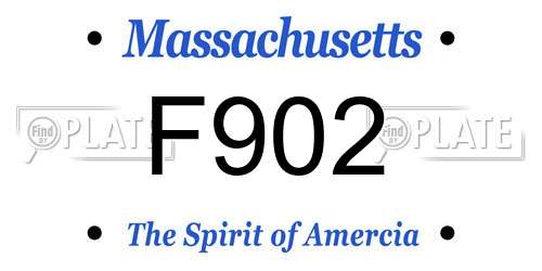 F902 Massachusetts License Plate