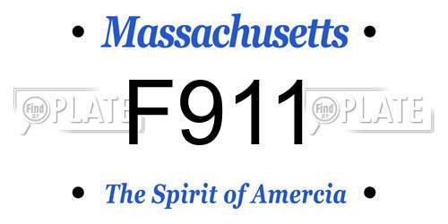 F911 Massachusetts License Plate