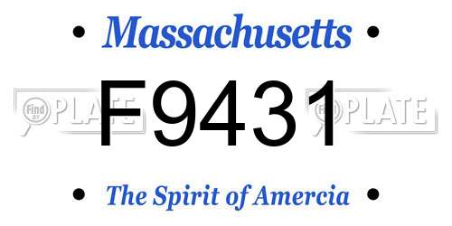 F9431 Massachusetts License Plate