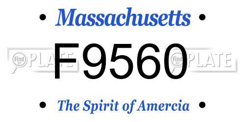 F9560 Massachusetts License Plate