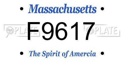 F9617 Massachusetts License Plate