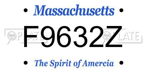 F9632Z Massachusetts License Plate