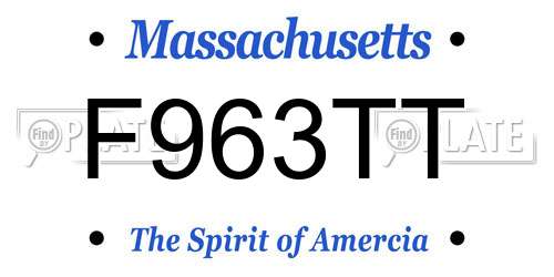 F963TT Massachusetts License Plate