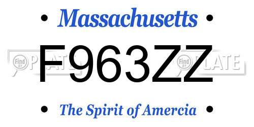 F963ZZ Massachusetts License Plate