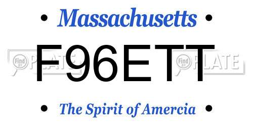 F96ETT Massachusetts License Plate