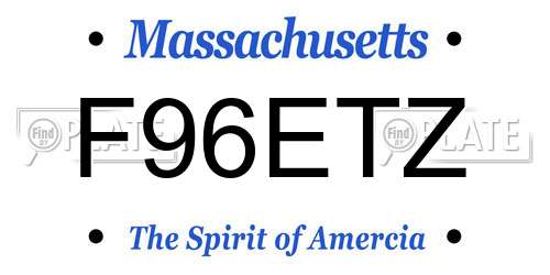 F96ETZ Massachusetts License Plate