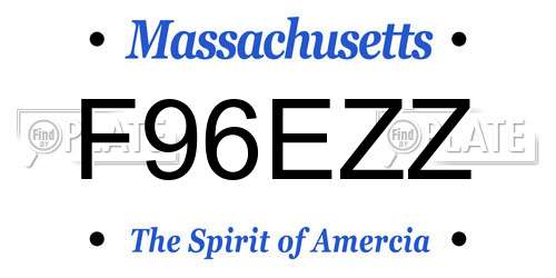 F96EZZ Massachusetts License Plate