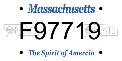 F97719 Massachusetts License Plate