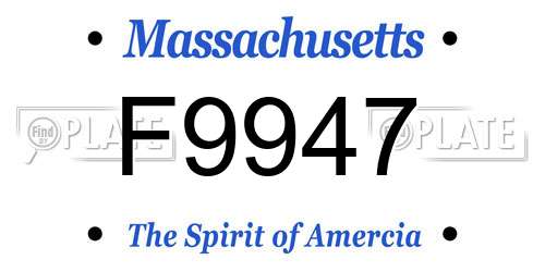 F9947 Massachusetts License Plate
