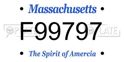 F99797 Massachusetts License Plate