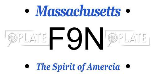 F9N Massachusetts License Plate