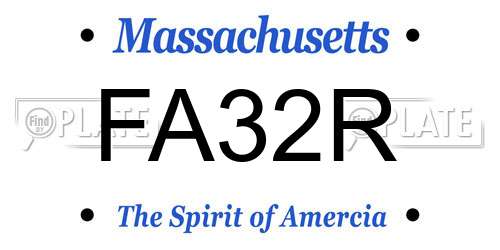 FA32R Massachusetts License Plate