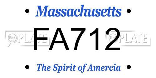 FA712 Massachusetts License Plate