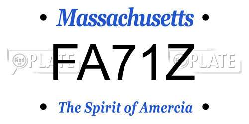 FA71Z Massachusetts License Plate