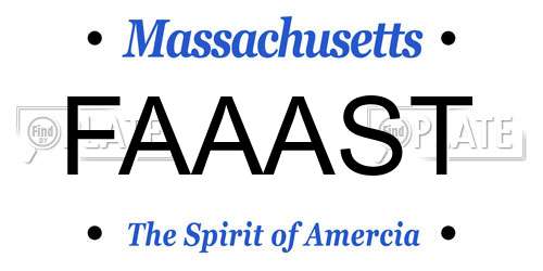FAAAST Massachusetts License Plate