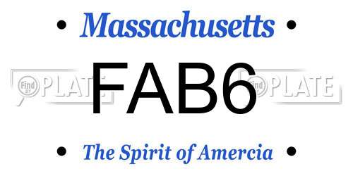 FAB6 Massachusetts License Plate