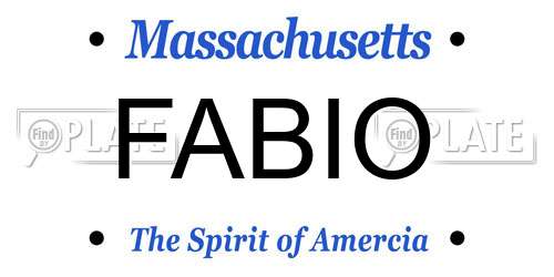 FABIO Massachusetts License Plate