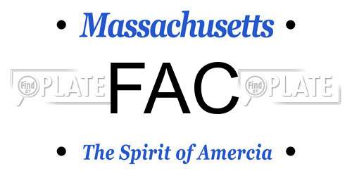 FAC Massachusetts License Plate